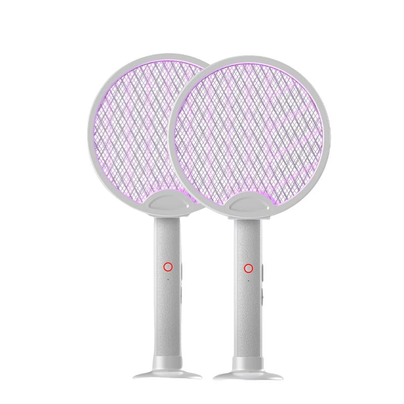 2-in-1 Foldable Electric Bug Zapper Racket with USB Rechargeable Base – Indoor & Outdoor Use