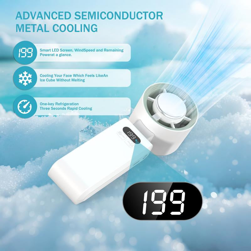 3-in-1 Handheld Turbo Fan – Foldable, LED Display, 10H Runtime