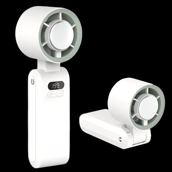 3-in-1 Handheld Turbo Fan – Foldable, LED Display, 10H Runtime