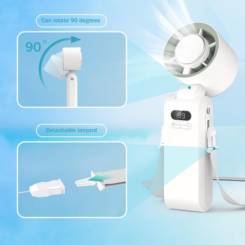 3-in-1 Handheld Turbo Fan – Foldable, LED Display, 10H Runtime